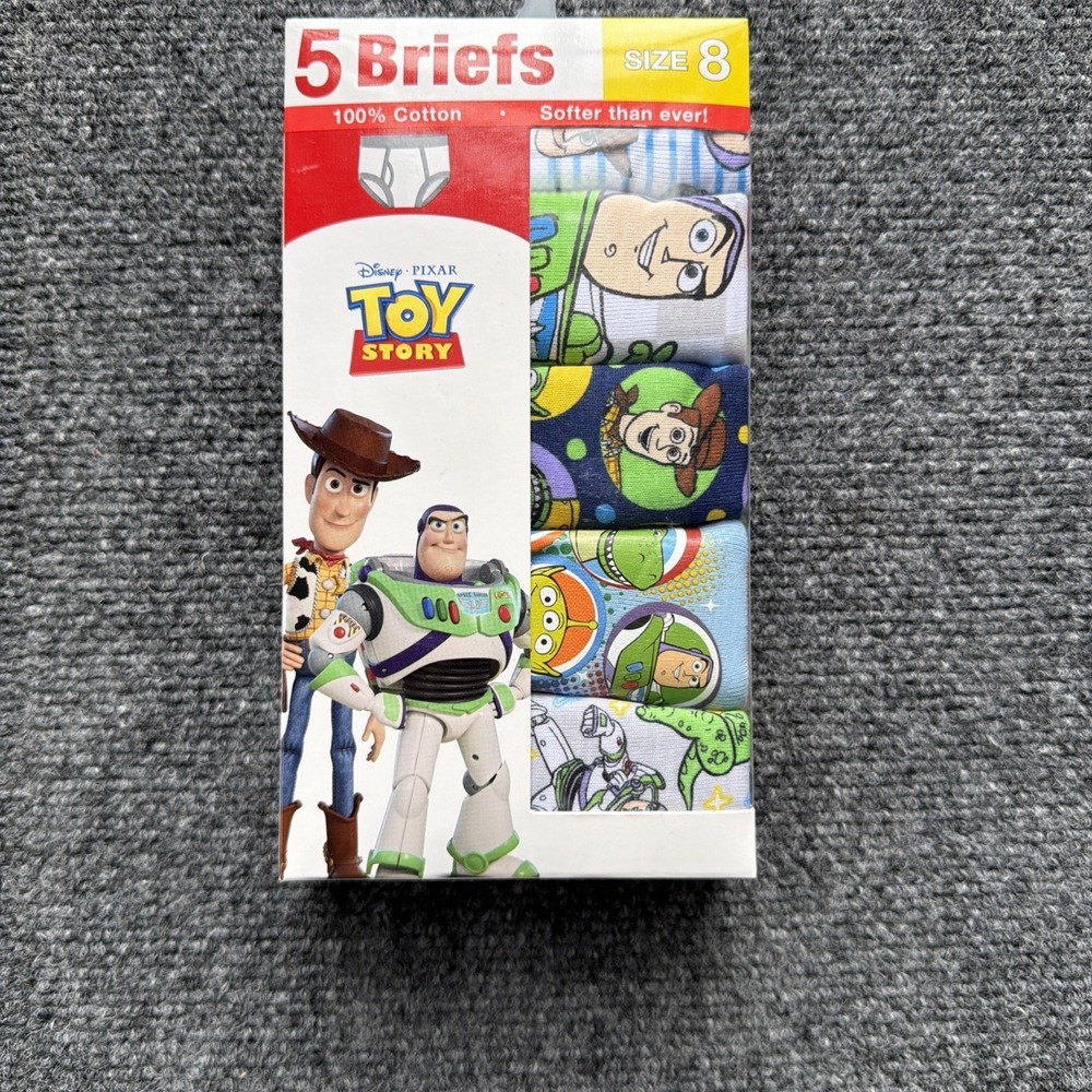 Toy Story 4 Movie Briefs Underwear 5-Pair Pack Woody Buzz Lightyear Boys Size 8